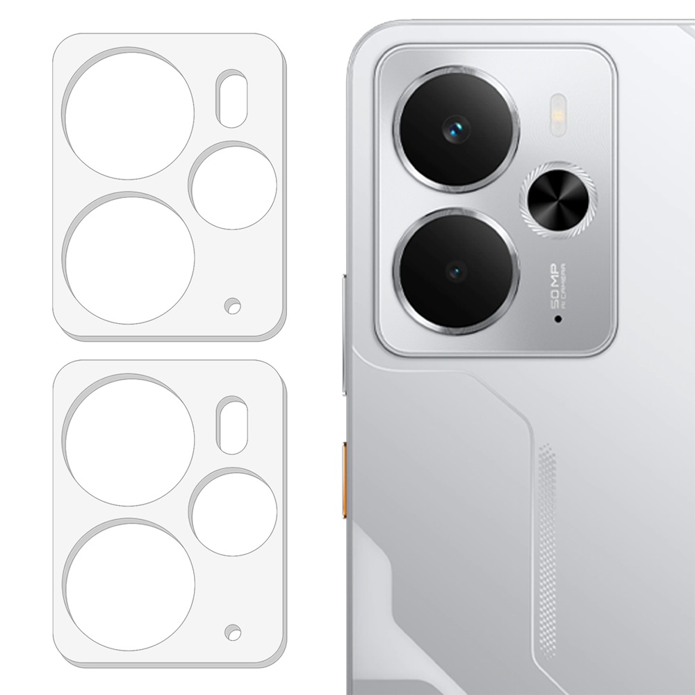 2Pcs For Realme 14 5G Camera Lens Protector 3D Arc Edge Anti-Scratch Tempered Glass Lens Film