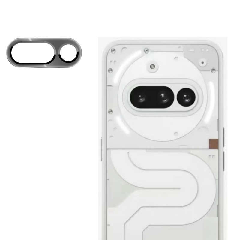 Camera Lens Protector for Nothing Phone (3a) HD Clear Film with Metal Frame - Black