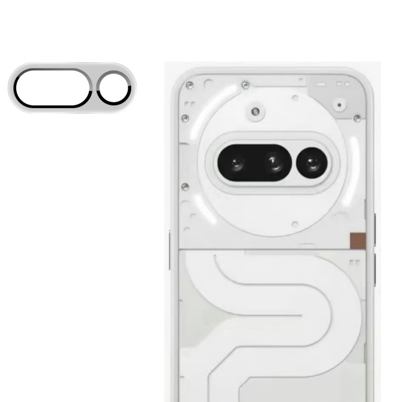 Camera Lens Protector for Nothing Phone (3a) HD Clear Film with Metal Frame - Silver
