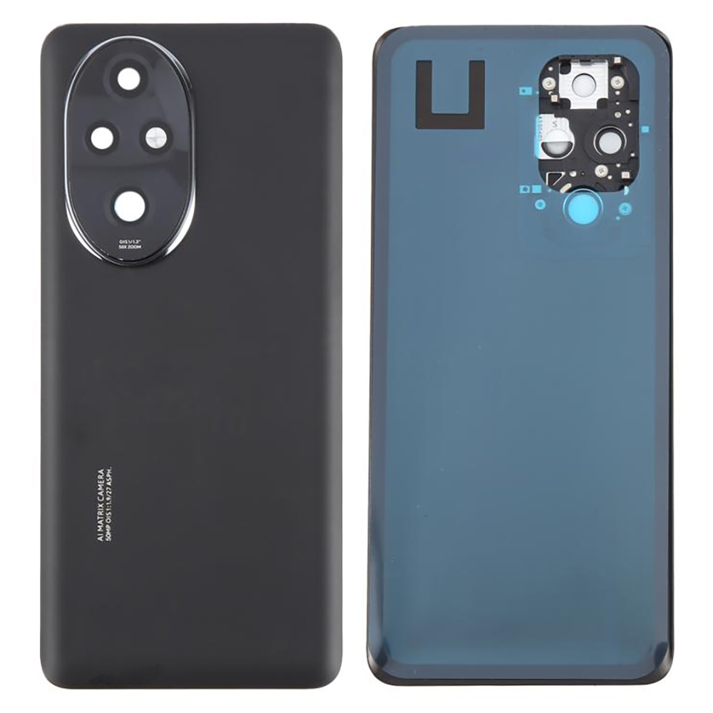For Honor 200 Pro 5G Back Battery Housing Cover with Camera Ring Lens Cover Spare Part (Without Logo) - Black