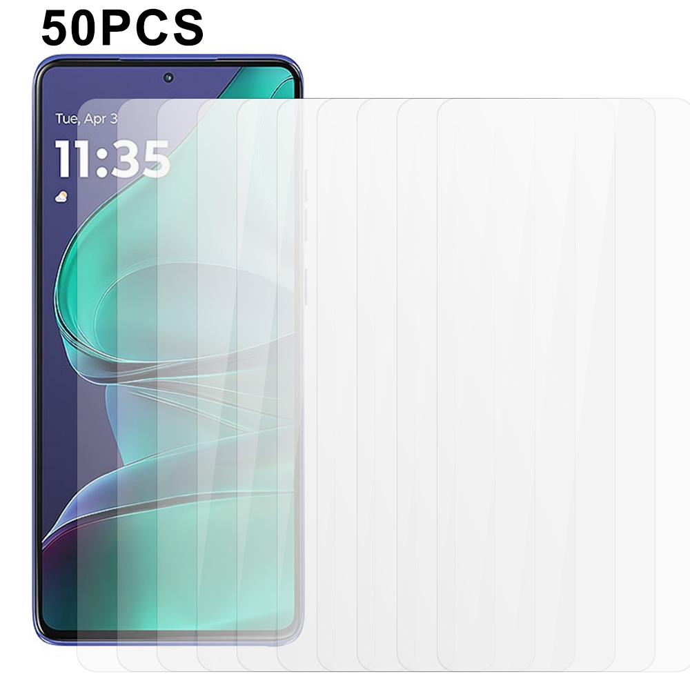 50Pcs Screen Protector for Motorola Moto G Stylus 5G (2025) / vivo iQOO Z10 5G Full Glue Tempered Glass Clear Screen Film (No Package, with Wipes Set,