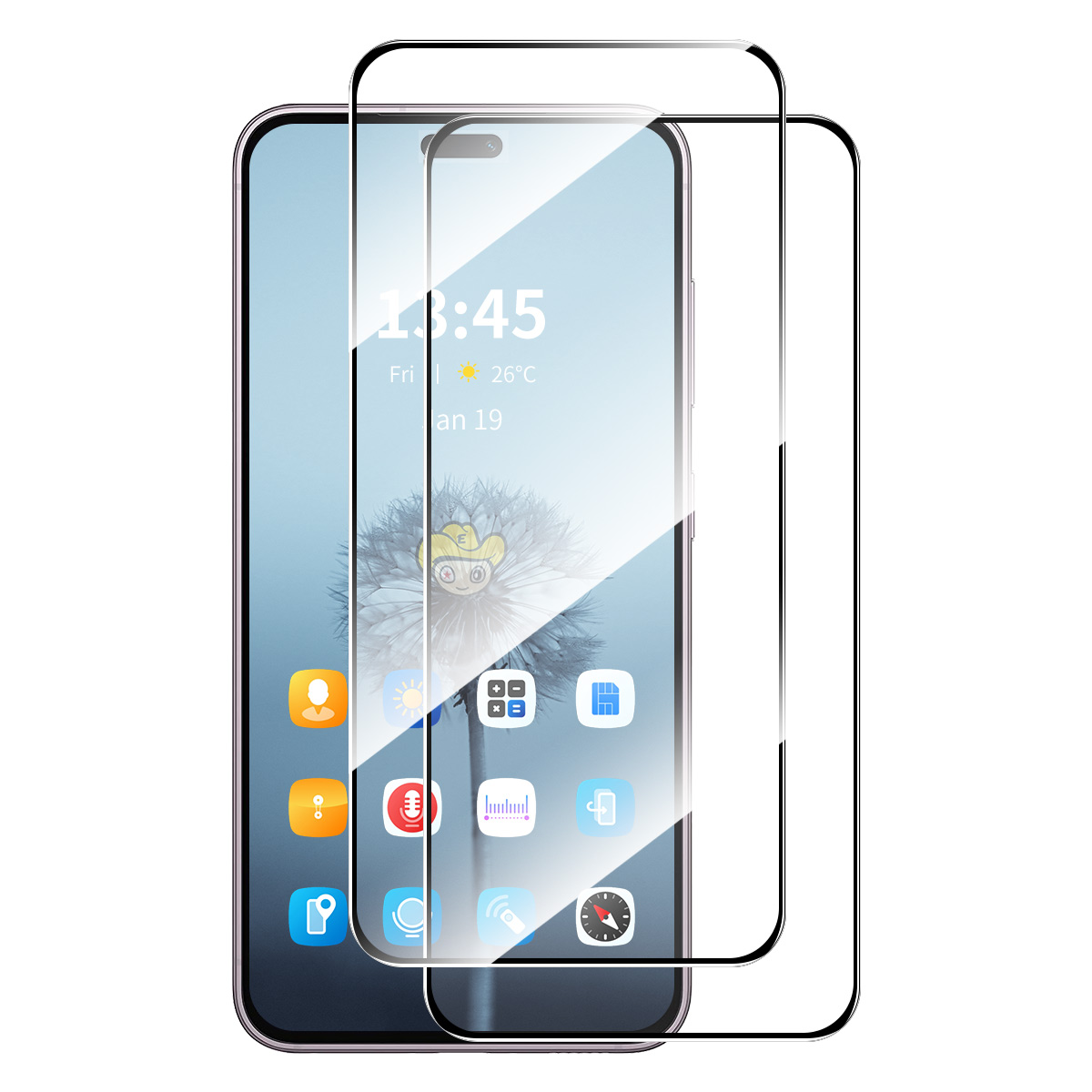 ENKAY HAT PRINCE For Honor 400 Lite 5G 2Pcs Screen Protector   9H Silk Printing 0.26mm Tempered Glass - Transparent