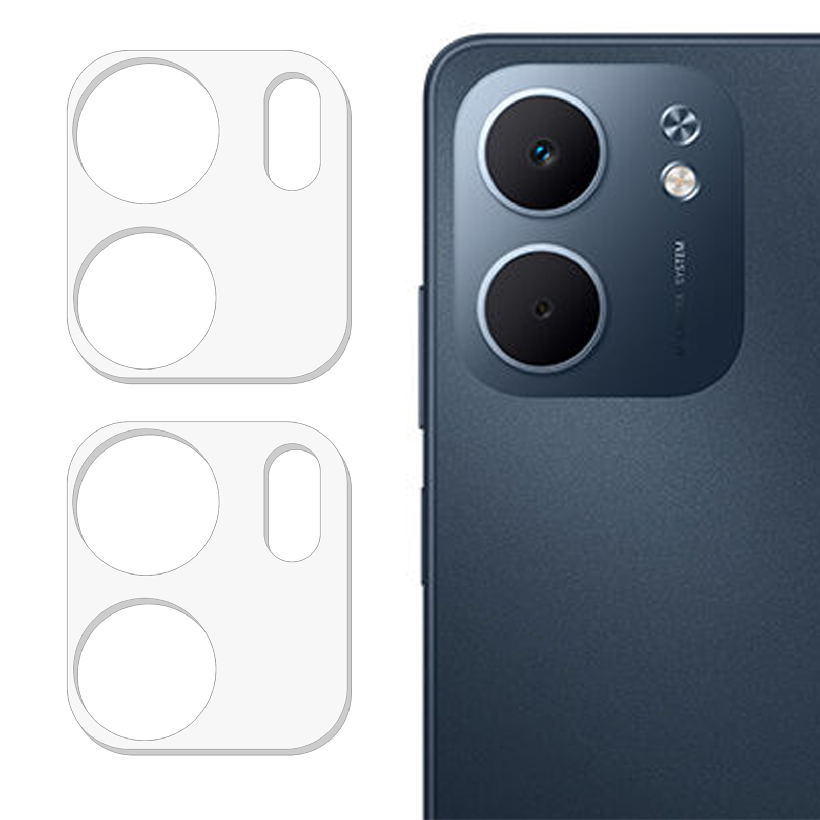 2Pcs For Oppo A5x 4G / 5G Camera Lens Protector 3D Arc Edge Anti-Scratch Tempered Glass Lens Film