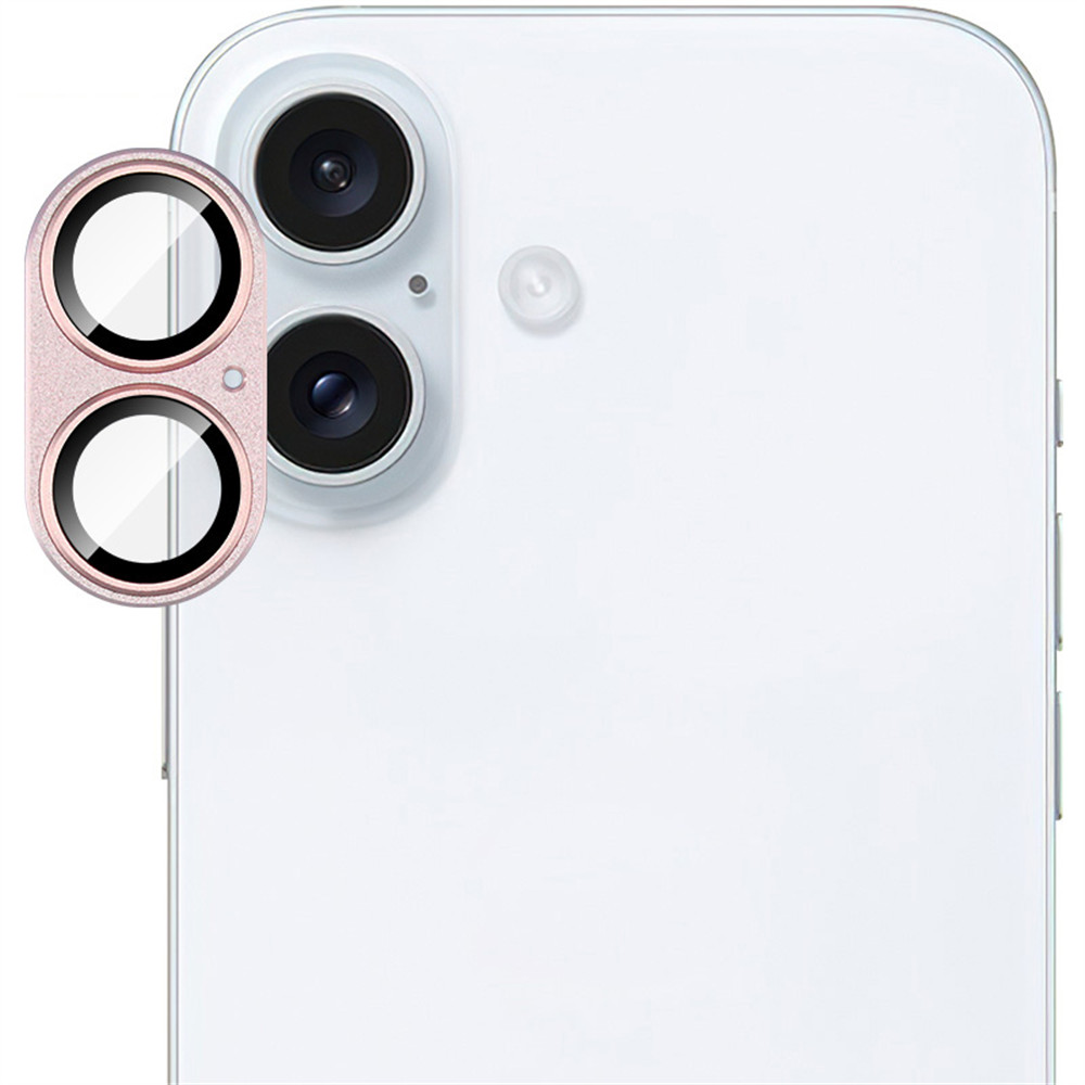IMAK For iPhone 17 Camera Lens Film Metal Lens Cap + Tempered Glass Lens Protector - Pink