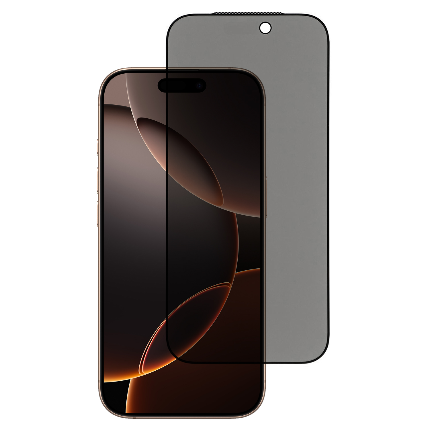 For iPhone 17 Pro Privacy Screen Protector Matte Silk Printing Anti-Spy Tempered Glass Film with Dust-Proof Mesh