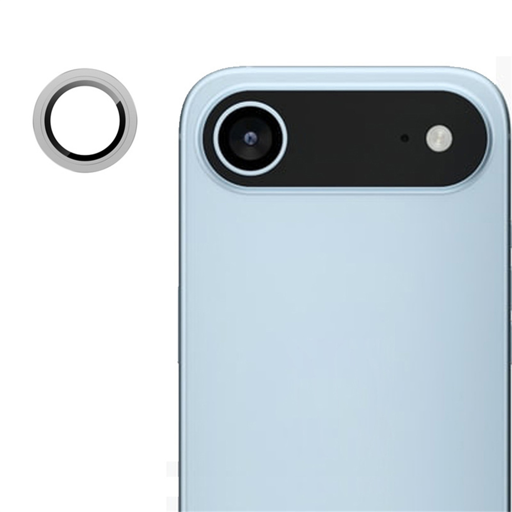 RURIHAI For iPhone Air Camera Lens Protector Tempered Glass Metal Ring Lens Film - Silver
