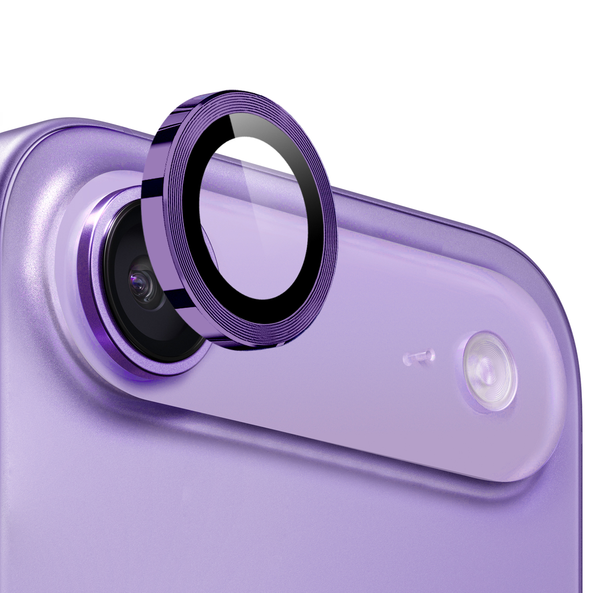 NORTHJO For iPhone Air Tempered Glass Camera Lens Film CD Veins Metal Ring Lens Guard - Purple