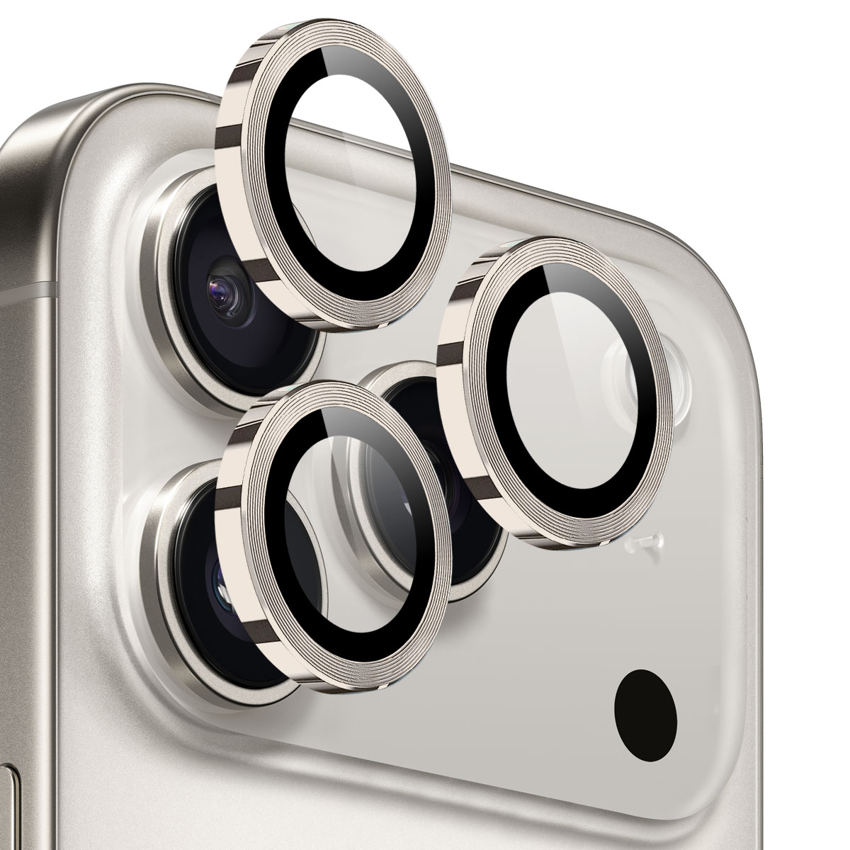 NORTHJO 1 Set For iPhone 17 Pro Max / 17 Pro Tempered Glass Camera Lens Film CD Veins Metal Ring Lens Guard - Grey