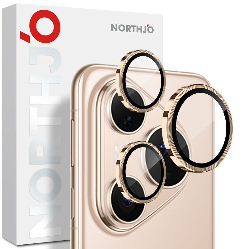 NORTHJO 1 Set For Huawei Pura 80 Pro / 80 Pro+ Camera Lens Film CD Veins Metal Ring Lens Guard - Gold