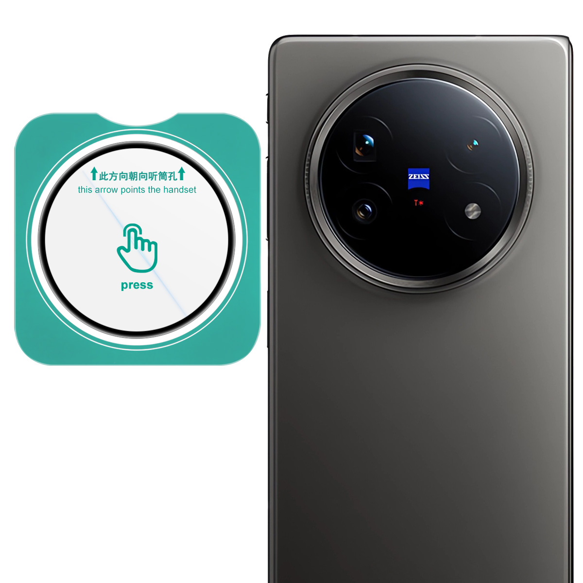 IMAK For vivo X Fold5 5G Tempered Glass Camera Lens Protector with Self Positioning Frame (Black Version)