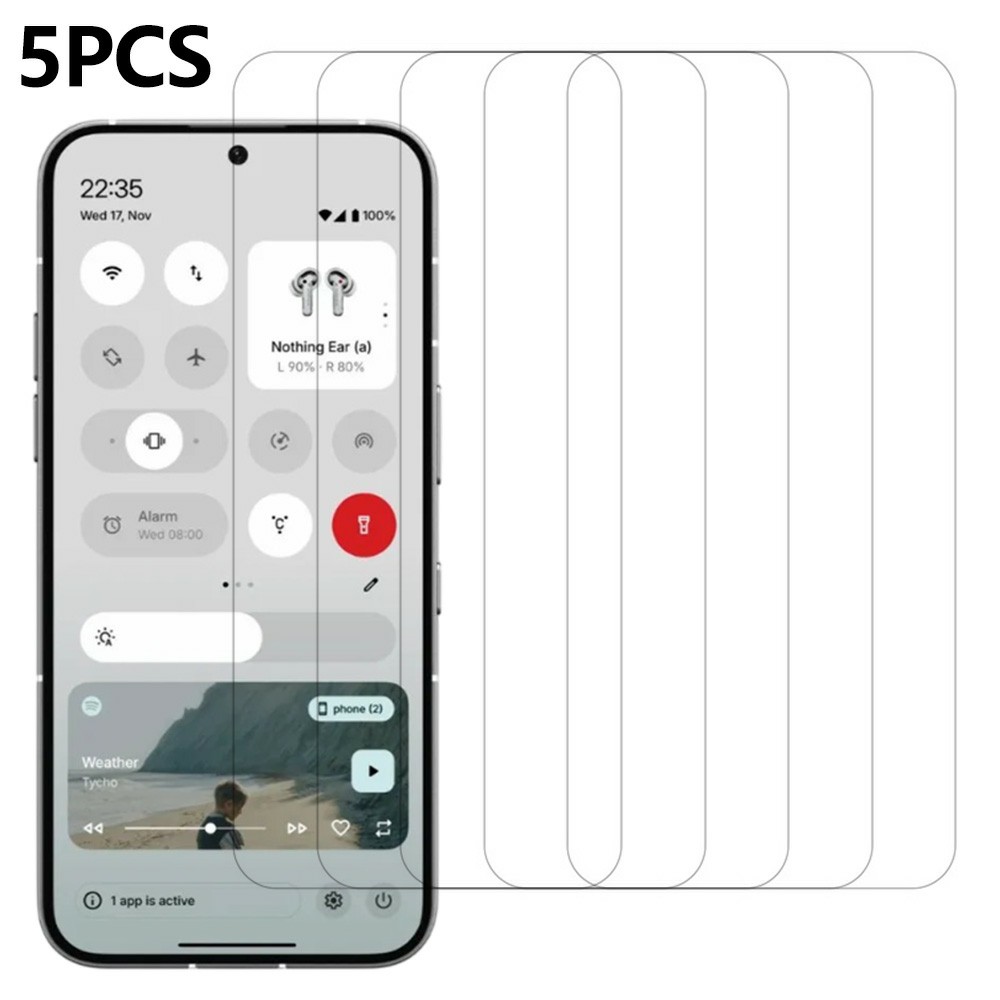 5Pcs For Nothing Phone (3) 5G Front Screen Protector 0.3mm 2.5D Tempered Glass Clear Film
