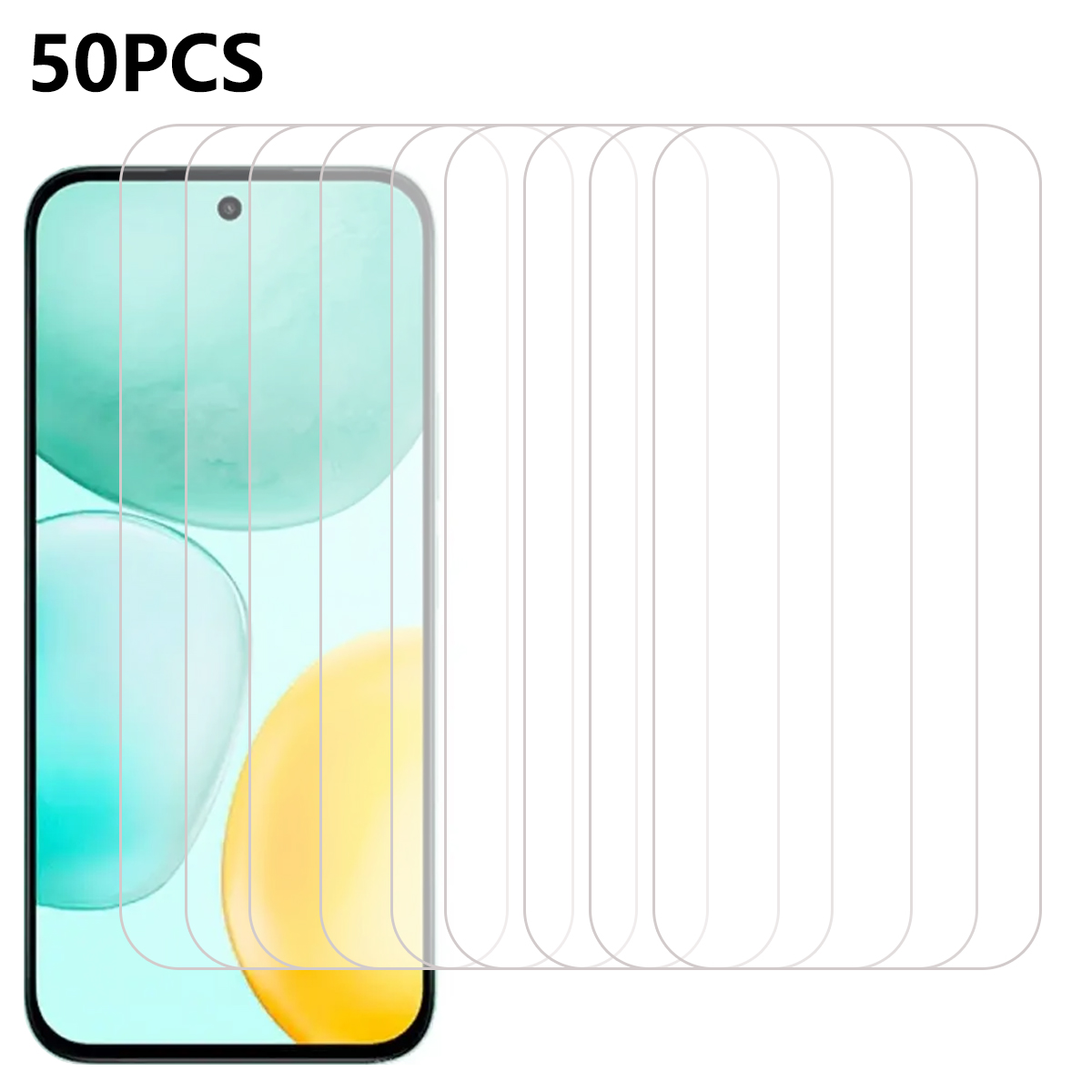 50Pcs For Honor X6c 4G Screen Protector Anti-Scratch Tempered Glass Film (No Package, with Wipes Set, Dust-absorber, Guide Sticker)