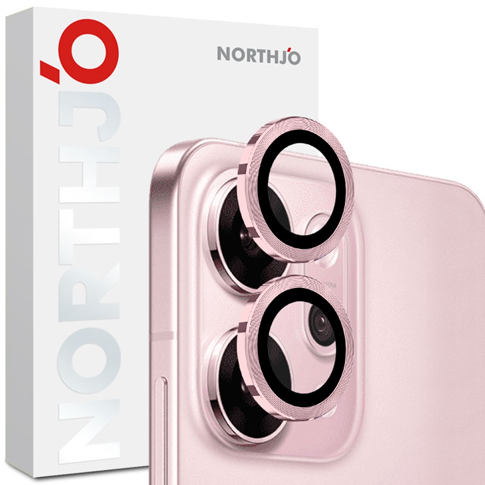 NORTHJO 1 Set For Oppo Reno14 Pro 5G (Global) Tempered Glass Camera Lens Film CD Veins Metal Ring Lens Guard - Pink