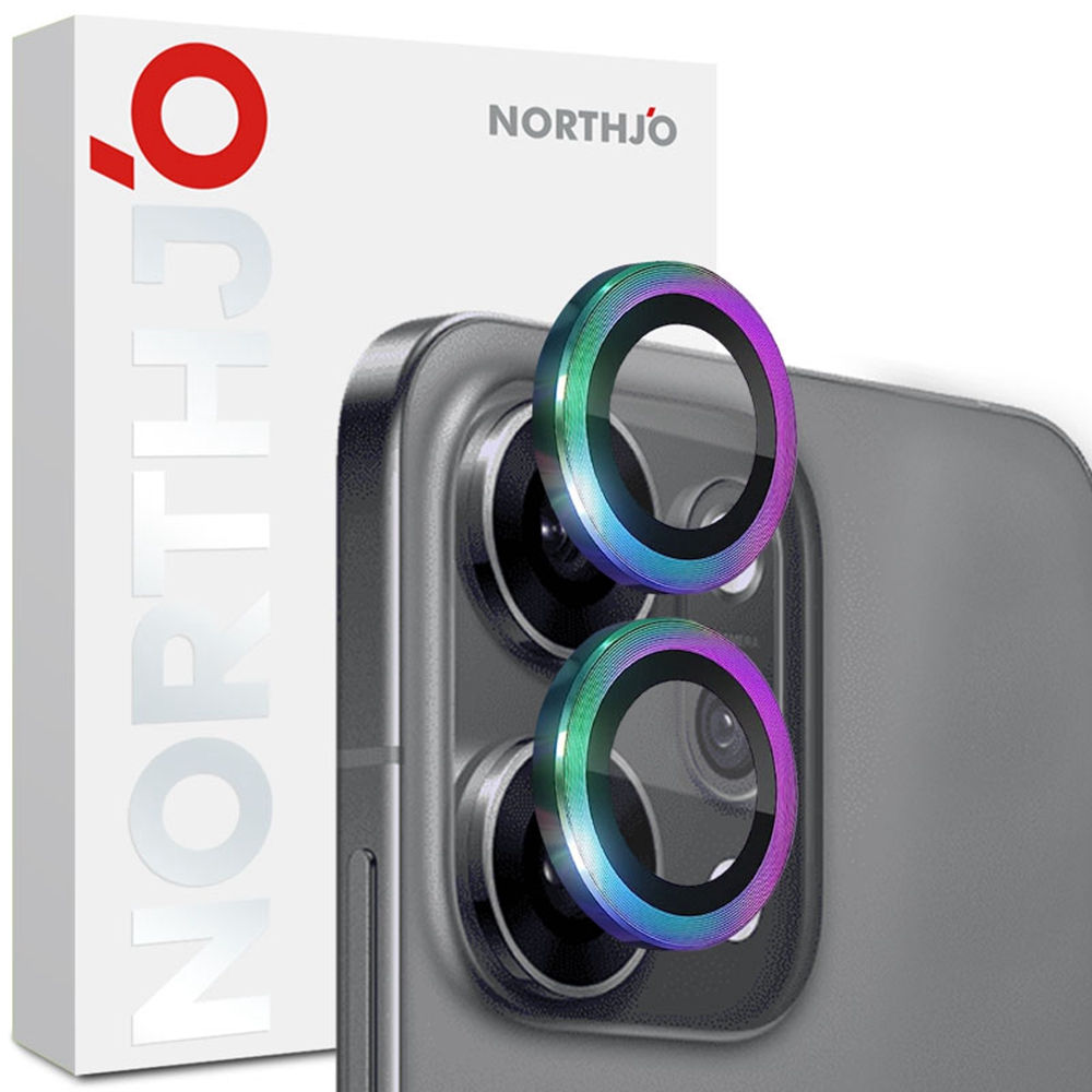 NORTHJO 1 Set For Oppo Reno14 Pro 5G (Global) Tempered Glass Camera Lens Film CD Veins Metal Ring Lens Guard - Colorful