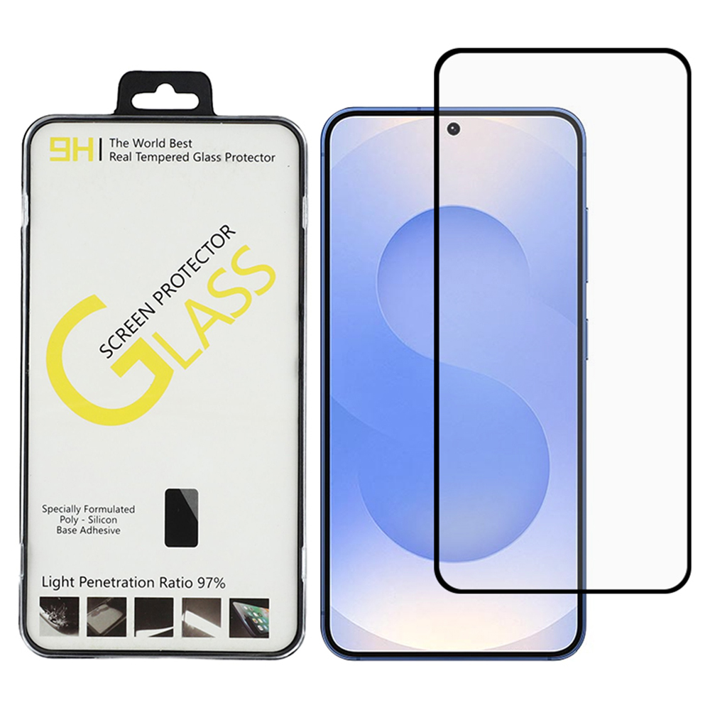For Samsung Galaxy C55 5G Screen Protector Silk Printing Full Glue Crystal Clear Tempered Glass Film - Transparent