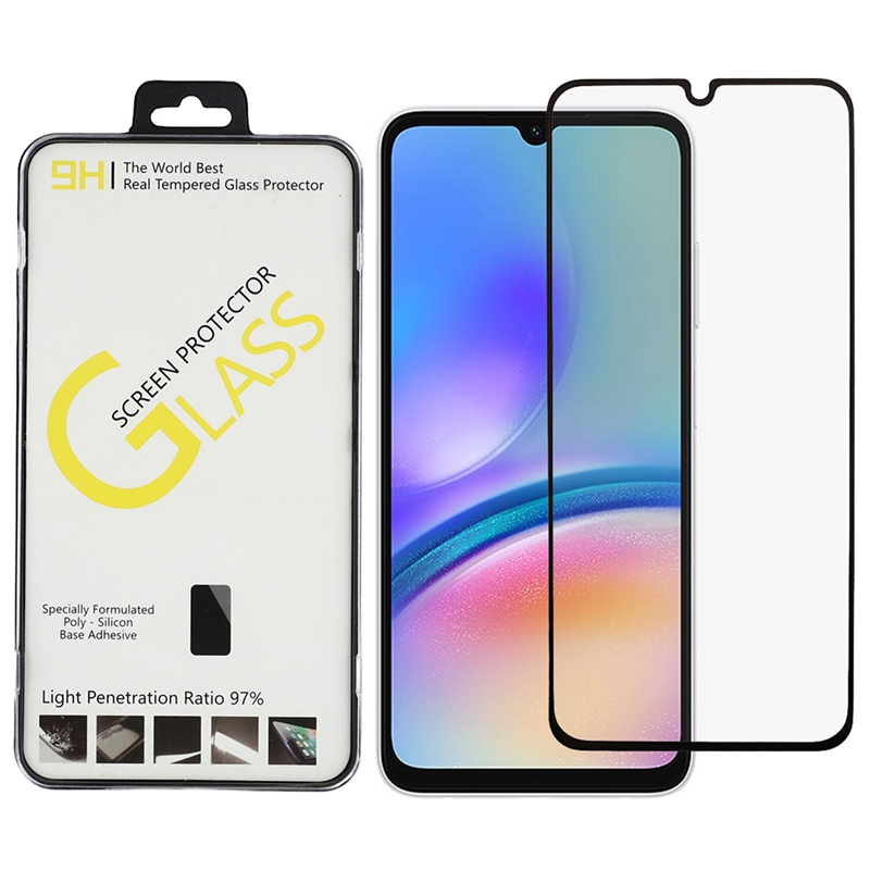 For Samsung Galaxy M32 5G Screen Protector Silk Printing Full Glue Crystal Clear Tempered Glass Film - Transparent