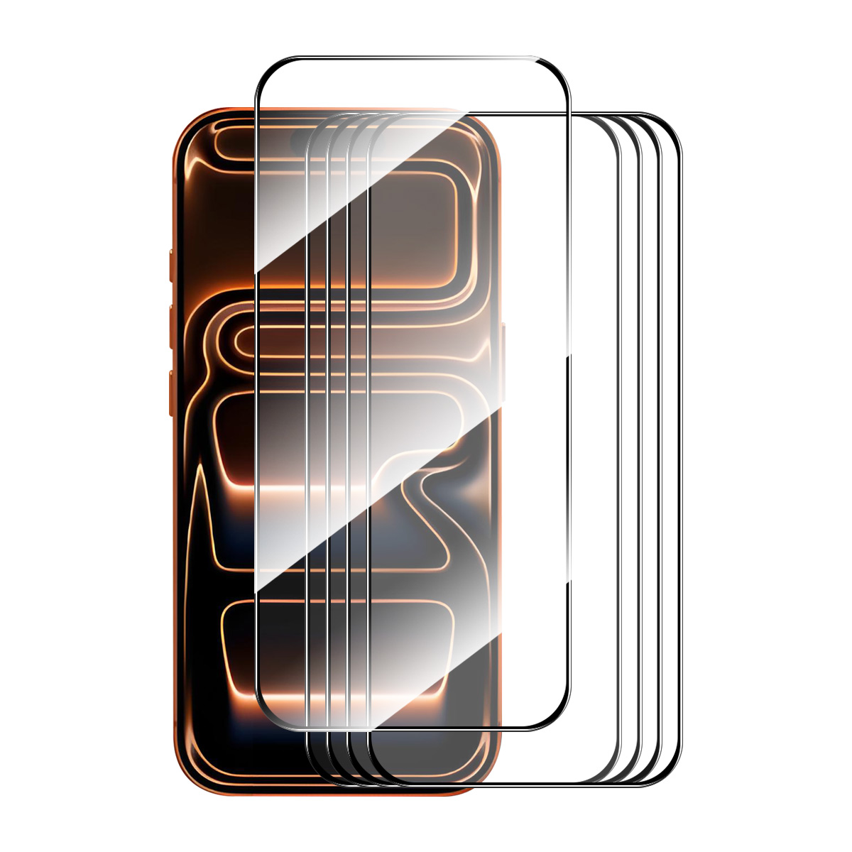ENKAY HAT PRINCE 5Pcs For iPhone 17 Pro Screen Protector Thick Adhesive 0.26mm 2.5D High Aluminium-Silicon Glass Film