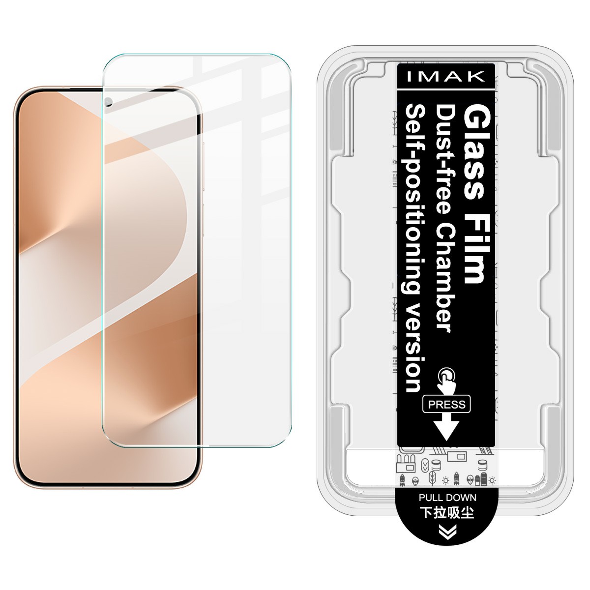 IMAK H Series For Huawei Pura 80 Tempered Glass Screen Protector Easy Installation Film with Auto Dust-Remove Tool Kit