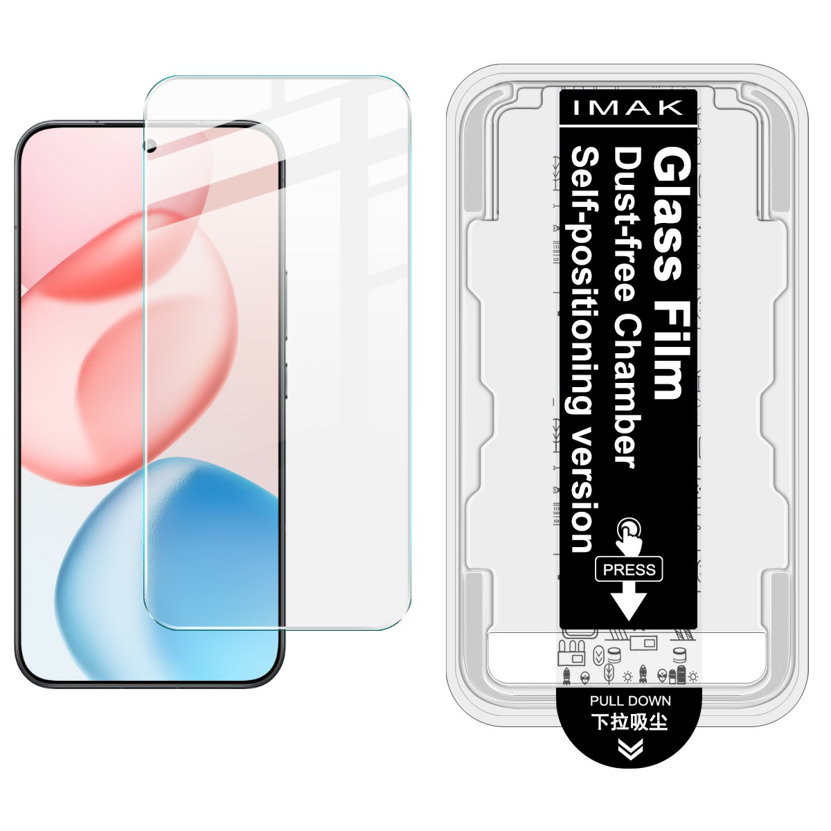 IMAK H Series For Honor 400 5G (Global) / 400 Pro 5G (Global) Tempered Glass Screen Protector Easy Installation Film with Auto Dust-Remove Tool Kit (F