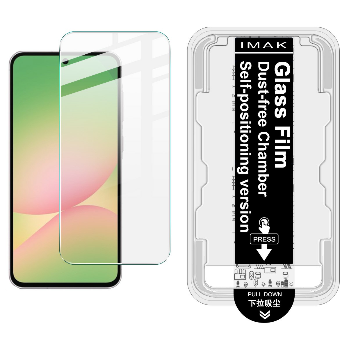 IMAK H Series For Samsung Galaxy A36 5G / A56 5G Tempered Glass Screen Protector Easy Installation Film with Auto Dust-Remove Tool Kit (Fingerprint Un