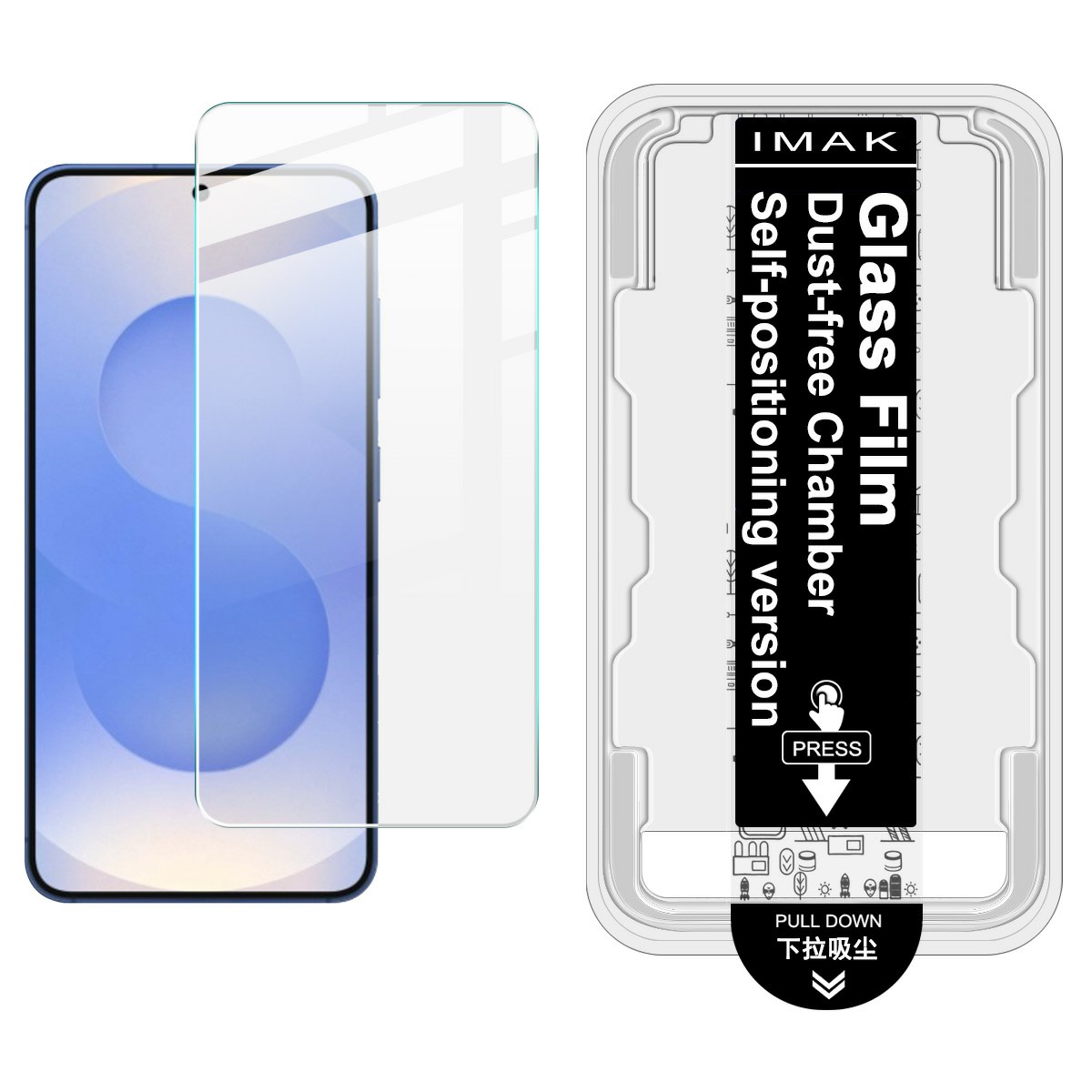 IMAK H Series For Samsung Galaxy S23 / S22 5G Tempered Glass Screen Protector Easy Installation Film with Auto Dust-Remove Tool Kit (Fingerprint Unloc