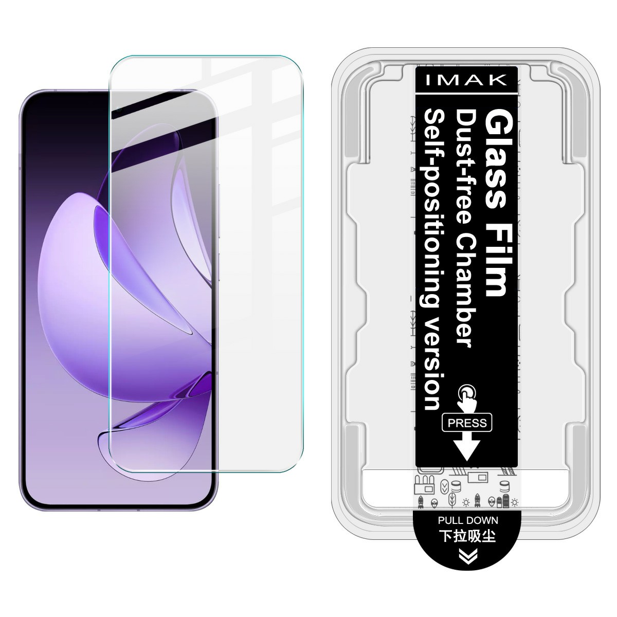 IMAK H Series For Oppo Reno13 5G (Global) / K15 Pro 5G / A6s Pro 5G Tempered Glass Screen Protector Easy Installation Film with Auto Dust-Remove Tool 
