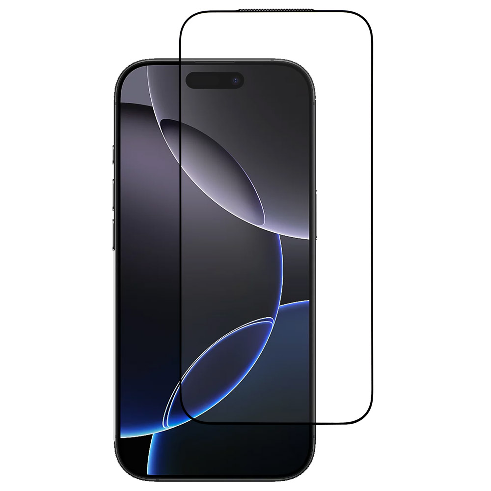 For iPhone 17 Pro Max Tempered Glass Electroplating Anti-Fingerprint Silk Printing Full Glue Screen Protector