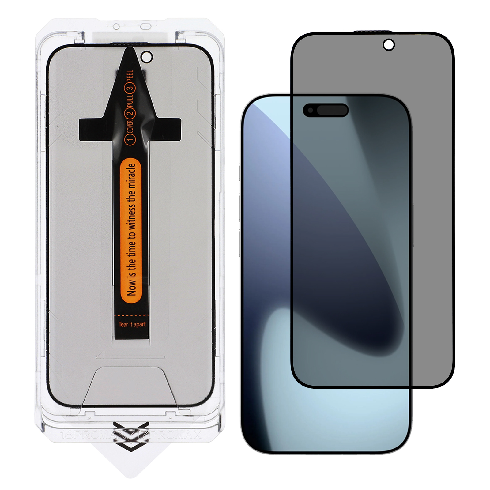For iPhone 17 Anti-Spy Screen Protector Silk Printing High Aluminium-Silicon Glass Easy Installation Film