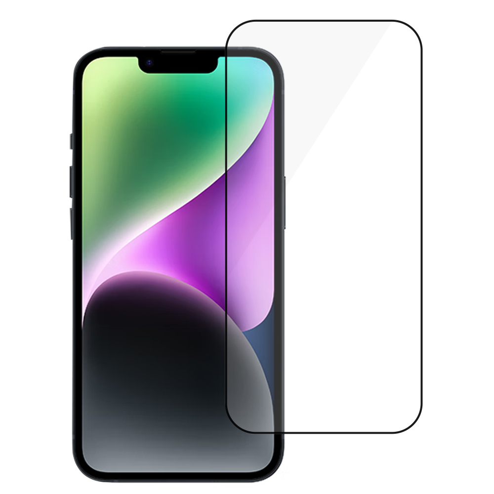 URR For iPhone 14 Plus / 13 Pro Max Screen Protector Silk Printing Tempered Glass Clear Film Support Face ID