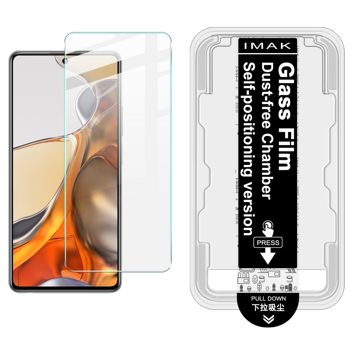 IMAK H Series Tempered Glass Screen Protector for Xiaomi 11i 5G / 11T 5G / 11T Pro 5G Easy Installation Film with Auto Dust-Remove Tool Kit (Fingerpri