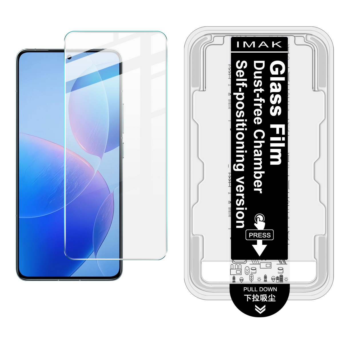 IMAK H Series Tempered Glass Film for Xiaomi Poco F6 Pro 5G / Redmi K70 5G / K70 Pro 5G Screen Protector with Auto Dust-Remove Tool Kit (Fingerprint U