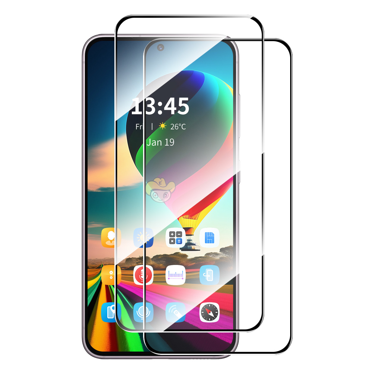 ENKAY HAT PRINCE For Samsung Galaxy A57 5G 2Pcs Screen Protector   9H Silk Printing 0.26mm Tempered Glass - Transparent
