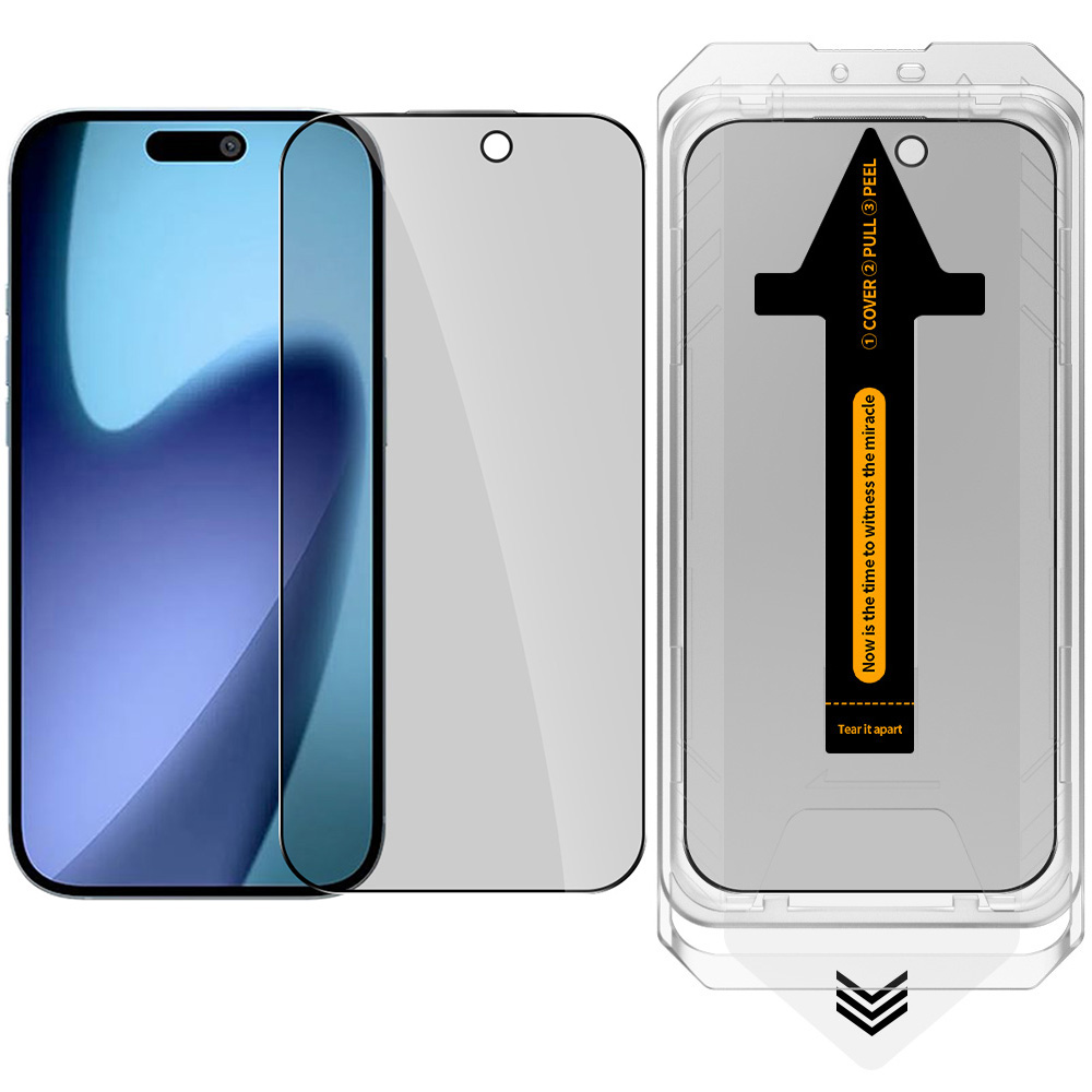 RURIHAI For iPhone 17 Pro Privacy Tempered Glass Screen Protector Anti-Spy High Aluminium-Silicon Glass Film