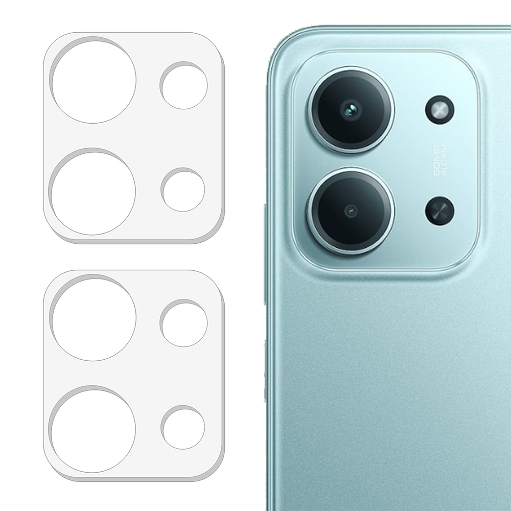 2Pcs For Xiaomi Redmi 15C 4G (EU) (173mm) / 15C 5G (EU) (173mm) Camera Lens Protector 3D Arc Edge Anti-Scratch Tempered Glass Lens Film - Transparent