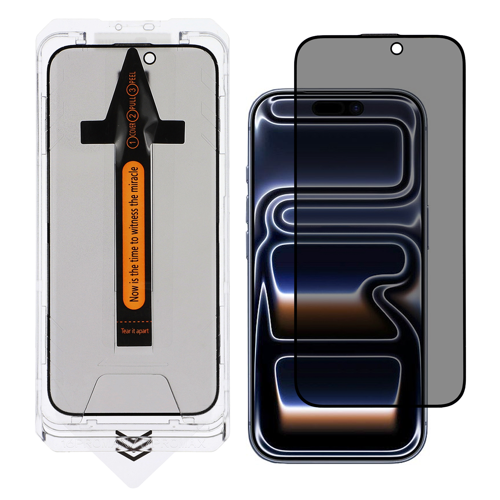 For iPhone 17 Pro Max Screen Protector Anti Spy High Aluminium Silicon Glass Film with Dust Removal Tool
