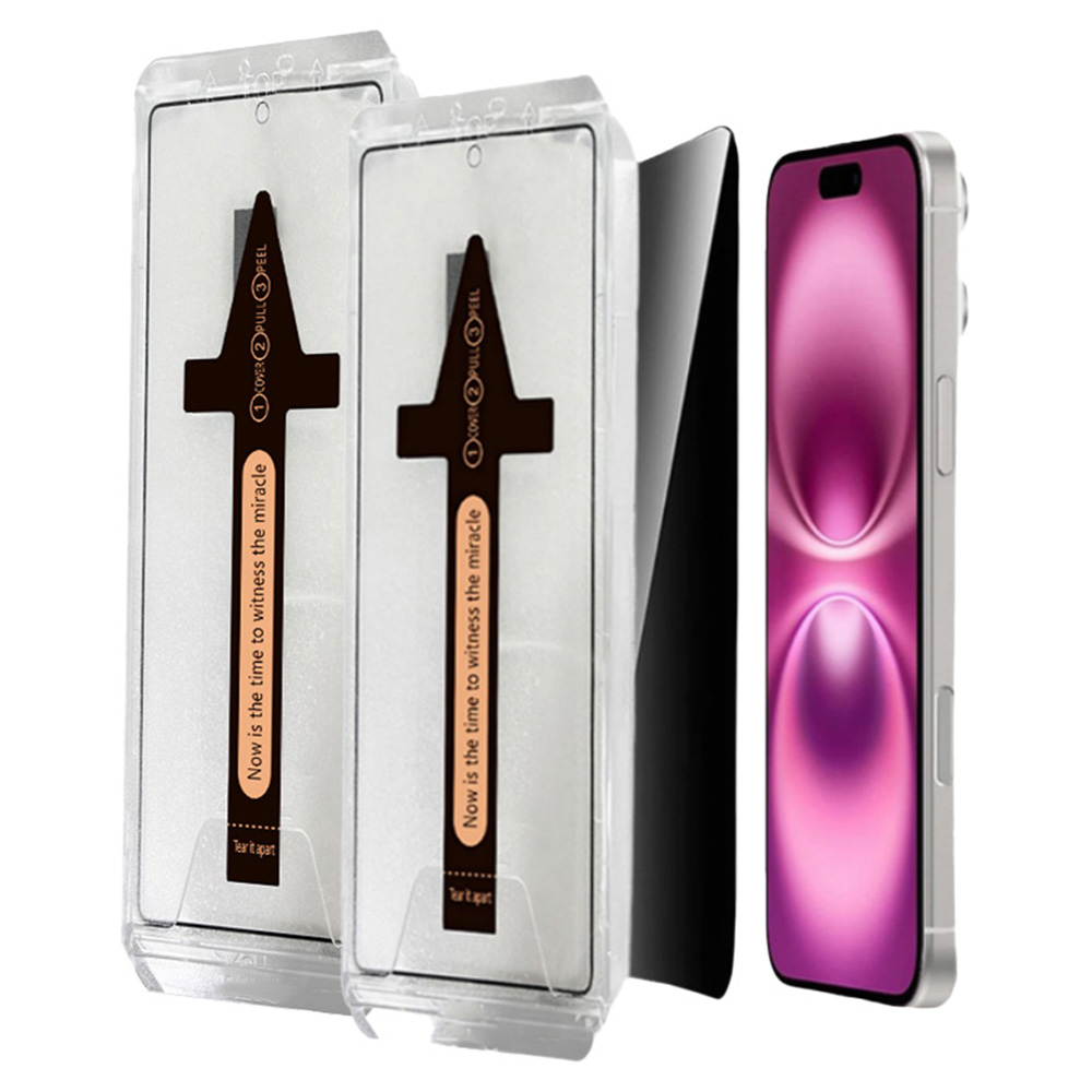 2Pcs For iPhone Air Anti Spy Tempered Glass Screen Protector with Automatic Dust Removal Tool