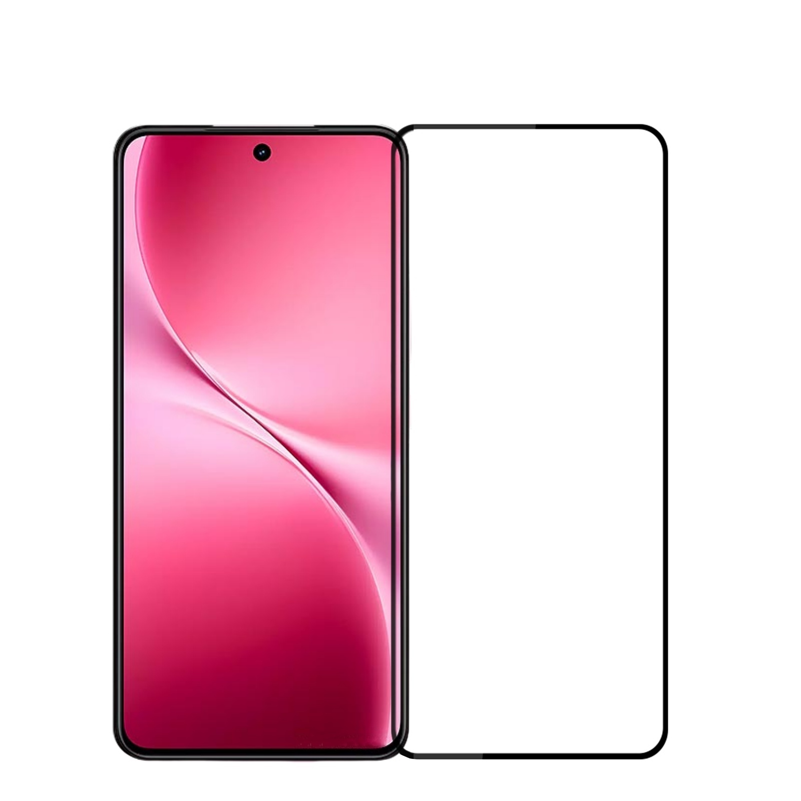 MOFI For vivo V60 Lite 5G Screen Protector  9H Full Glue Full Coverage High Aluminum-Silicon Glass Film - Black