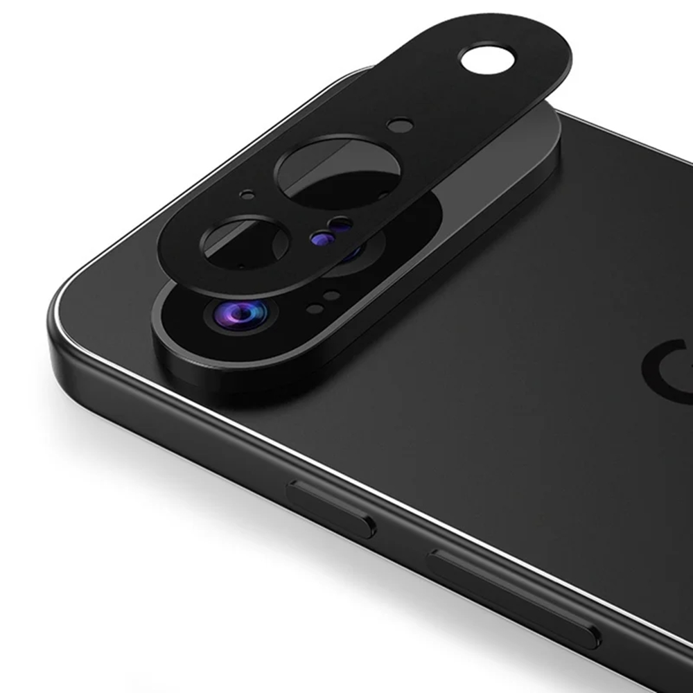 For Google Pixel 9 Tempered Glass Lens Protector Silk Printing Camera Lens Film - Black