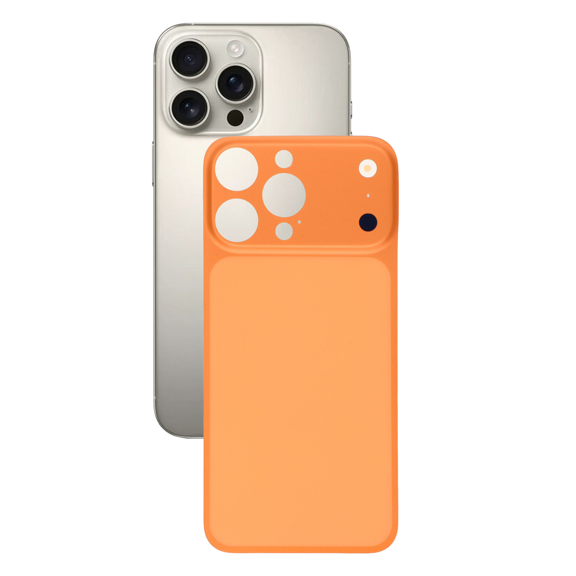 For iPhone 16 Pro Max Back Cover Film Transform to 17 Pro Max Full Coverage PMMA Phone Back Protector - Orange