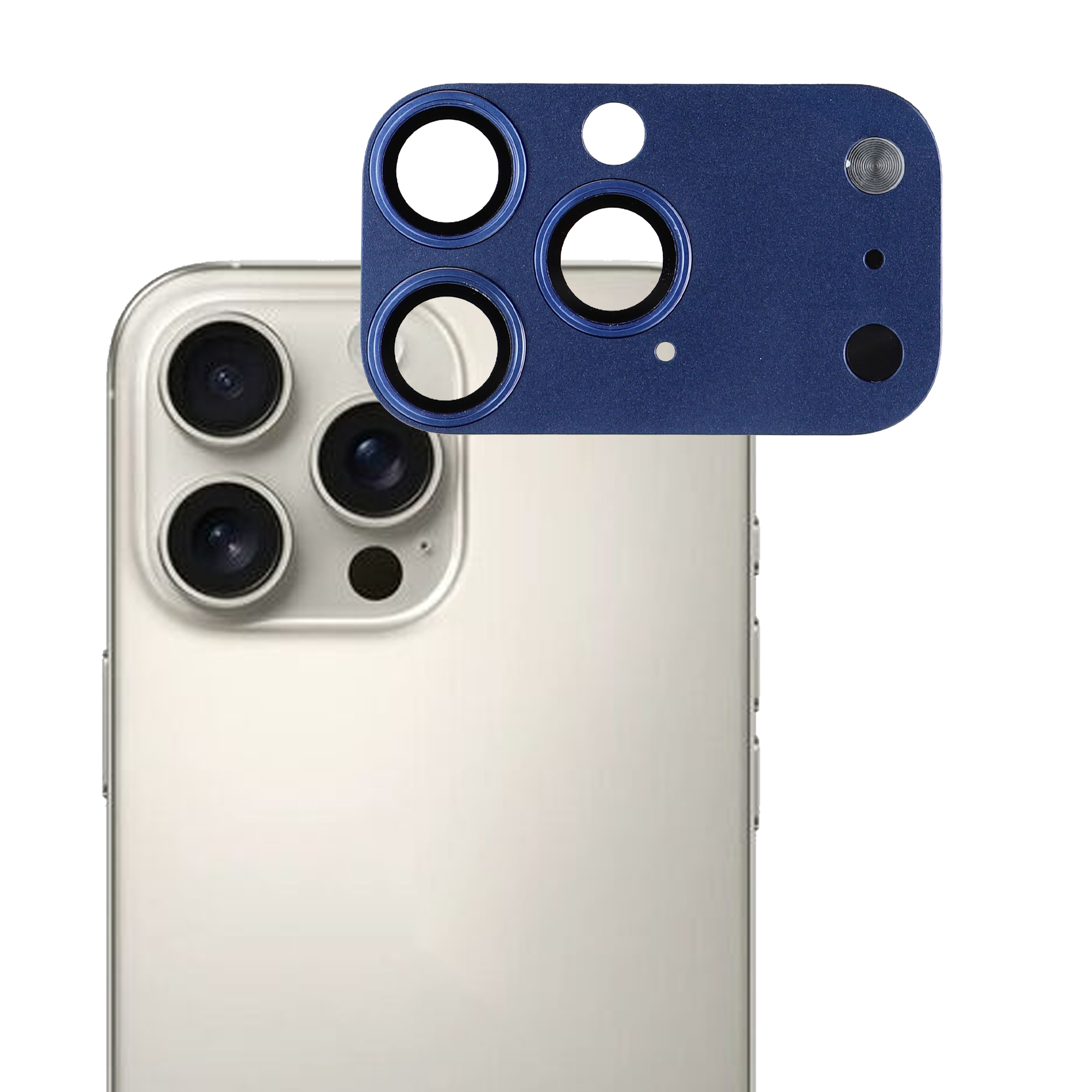 2Pcs Camera Lens Protector for iPhone 16 Pro Max / 15 Pro Max / 14 Pro Max Transform to 17 Pro Max Metal + Tempered Glass Lens Film - Blue
