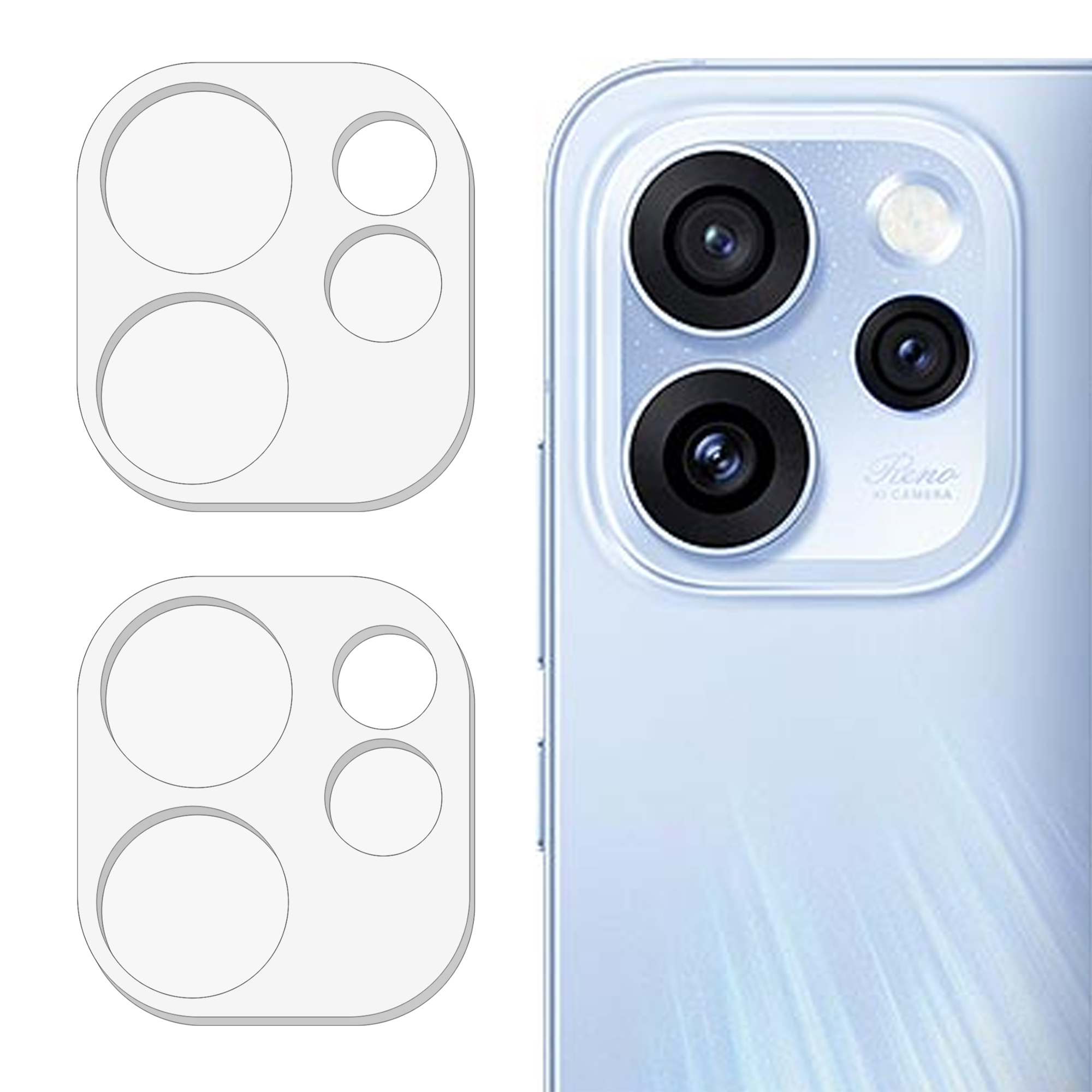 2Pcs For Oppo Reno15 Pro Max 5G (Global) / Reno15 Pro 5G (China) Camera Lens Protector 3D Arc Edge Anti-Scratch Tempered Glass Lens Film
