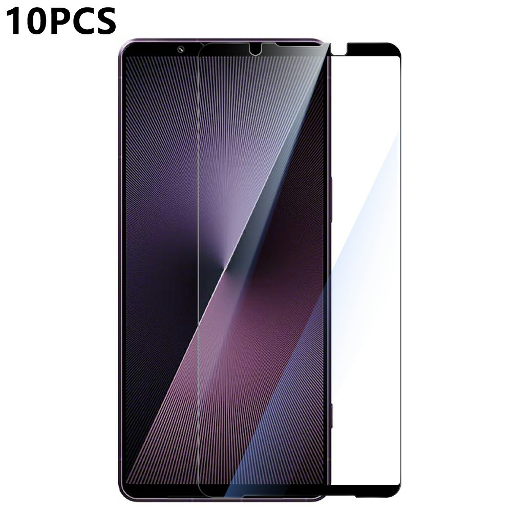 RURIHAI 10Pcs For Sony Xperia 1 VII Full Glue High Aluminium-Silicon Glass Film 0.26mm 2.5D Full Screen Protector