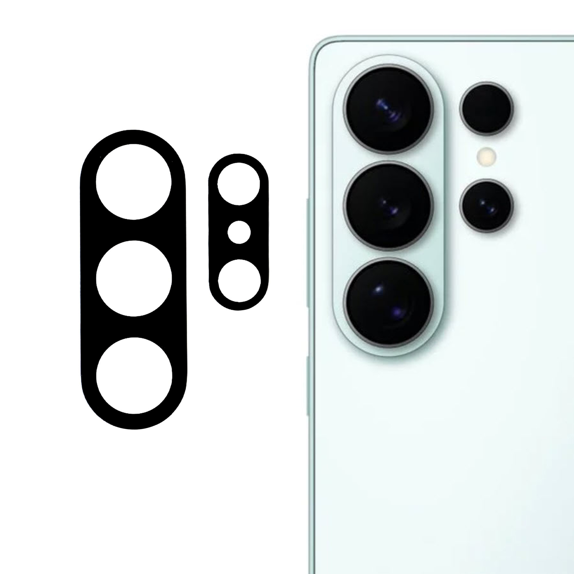 1 Set For Samsung Galaxy S26 Ultra Camera Lens Protector 3D Arc Edge Silk Printing Tempered Glass Lens Film