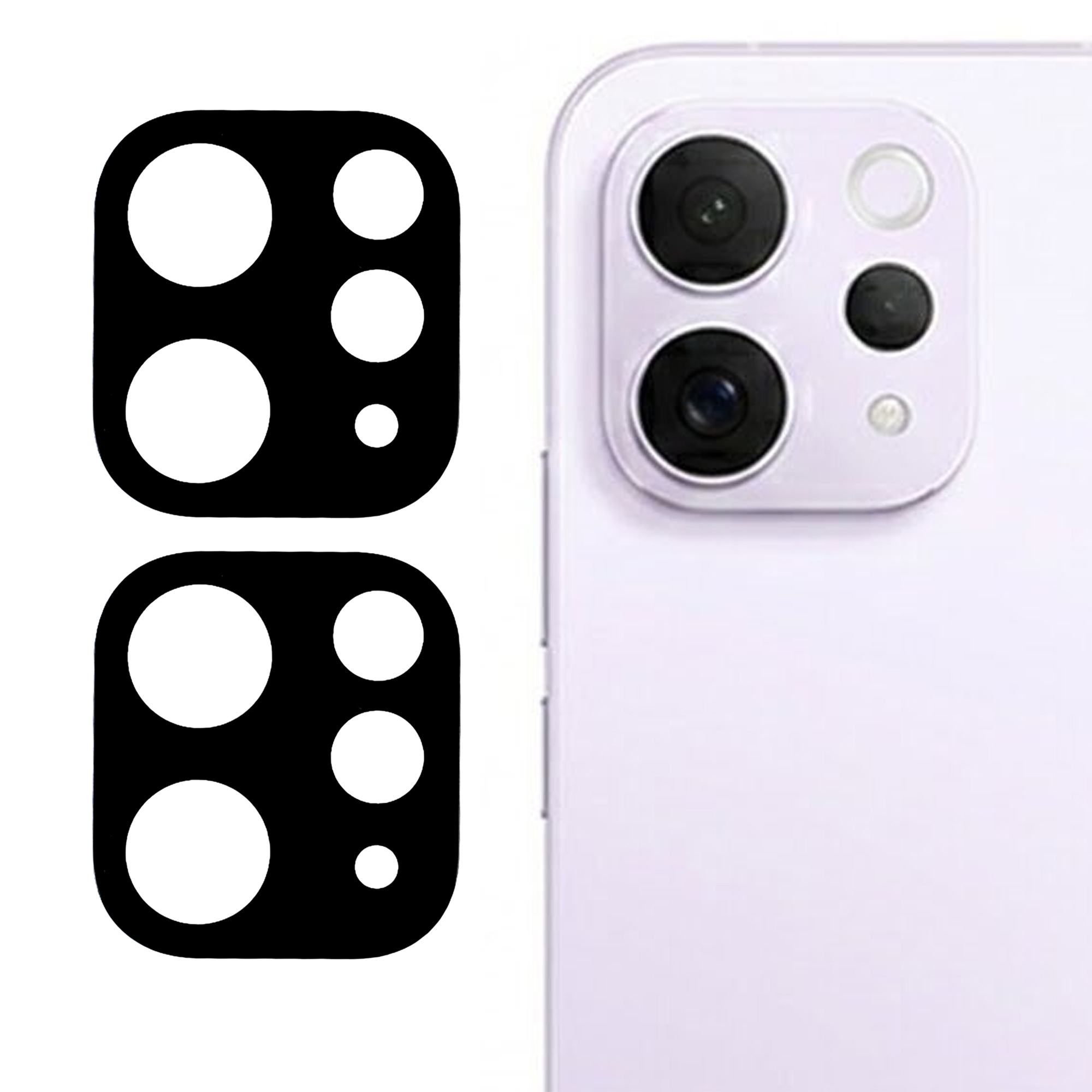 2Pcs For vivo S50 5G Camera Lens Protector Silk Printing Lens Film 3D Arc Edge