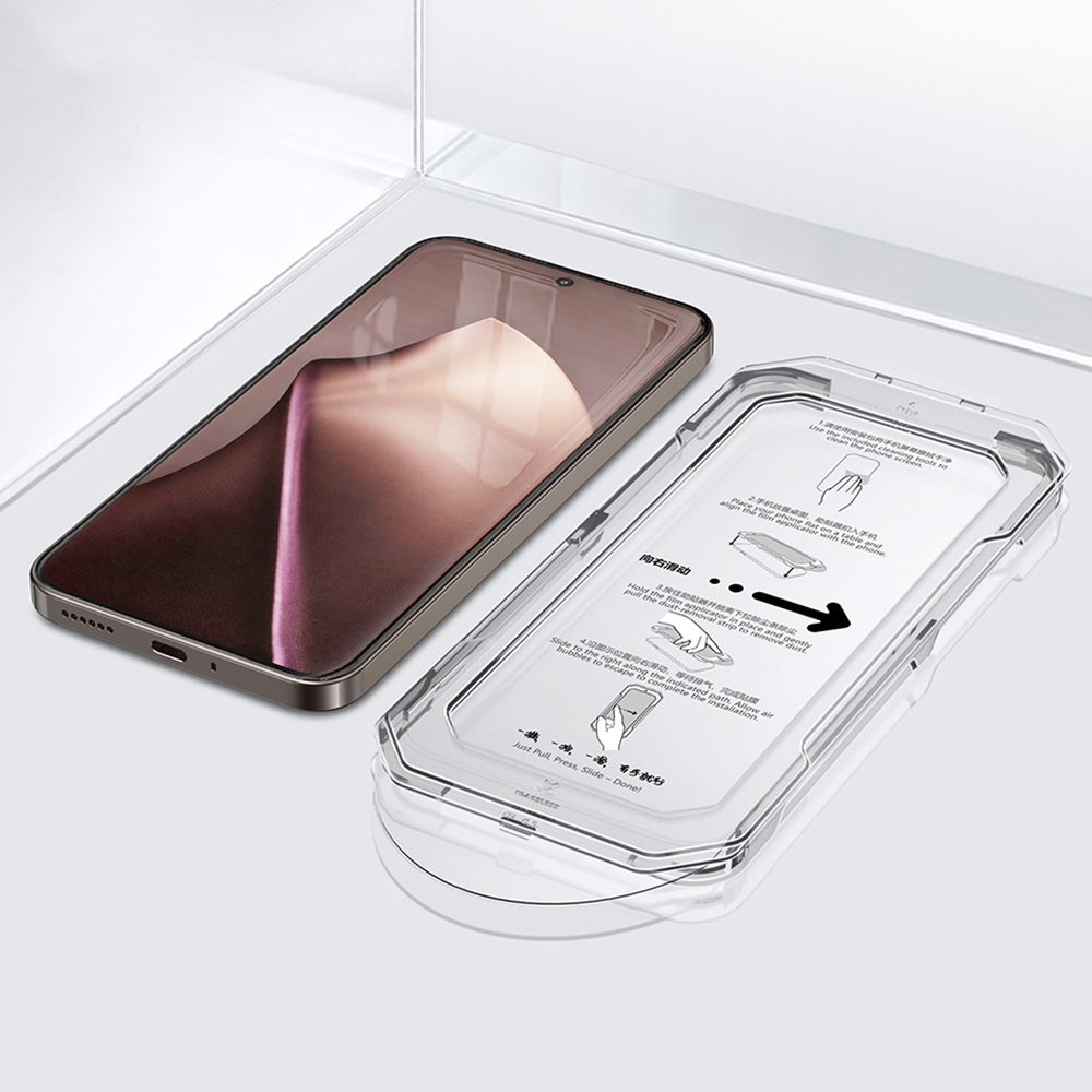 XUNDD XDTG-004 Full Screen Protector For Xiaomi 15T  /  15T Pro Full Glue 0.33MM 2.5D HD High Aluminium Silicon Glass Film with Dust Removal Tool - Tr