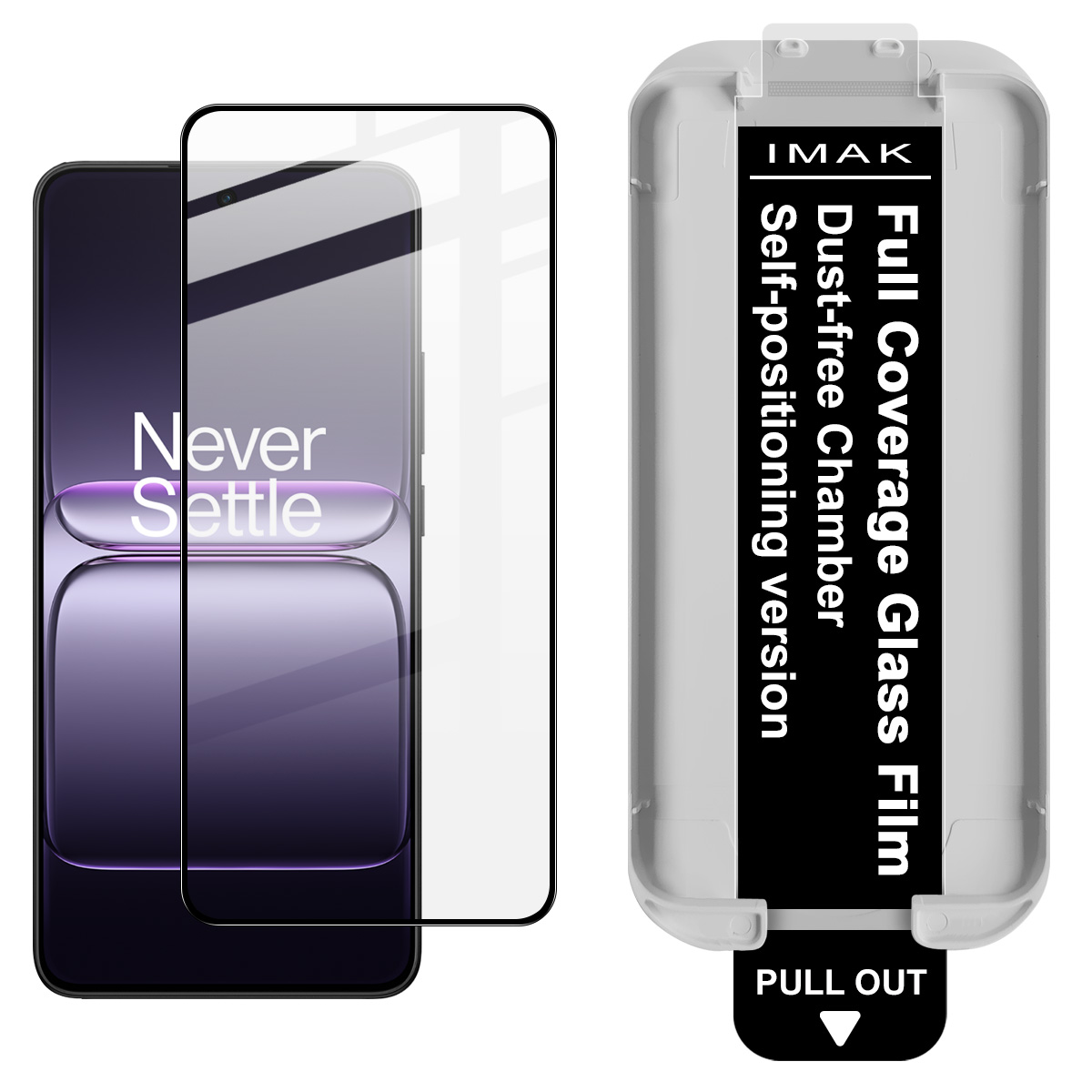 IMAK Tempered Glass For OnePlus Nord 5 5G  /  Ace 5 Ultra 5G Full Screen Protector Full Glue Film with Dust-free Installation Tool (Fingerprint Unlock) - Black