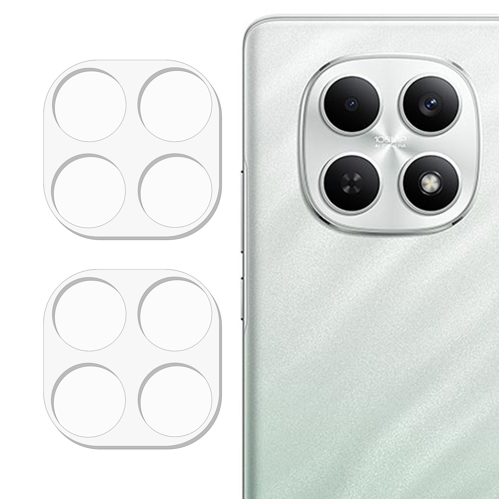 2Pcs For Xiaomi Redmi Note 15 4G (Global) Full Coverage Camera Lens Protector 3D Arc Edge Anti-Scratch Tempered Glass Lens Film - Transparent
