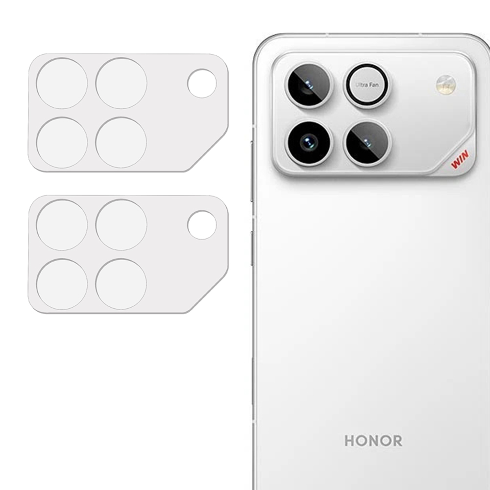 2Pcs For Honor Win 5G Full Coverage Camera Lens Protector 3D Arc Edge Anti-Scratch Tempered Glass Lens Film - Transparent