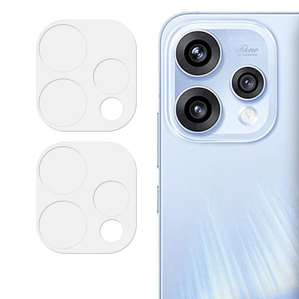 2Pcs For Oppo Reno15 5G (Global) / Reno15c 5G (China) Full Coverage Camera Lens Protector 3D Arc Edge Anti-Scratch Tempered Glass Lens Film - Transpar
