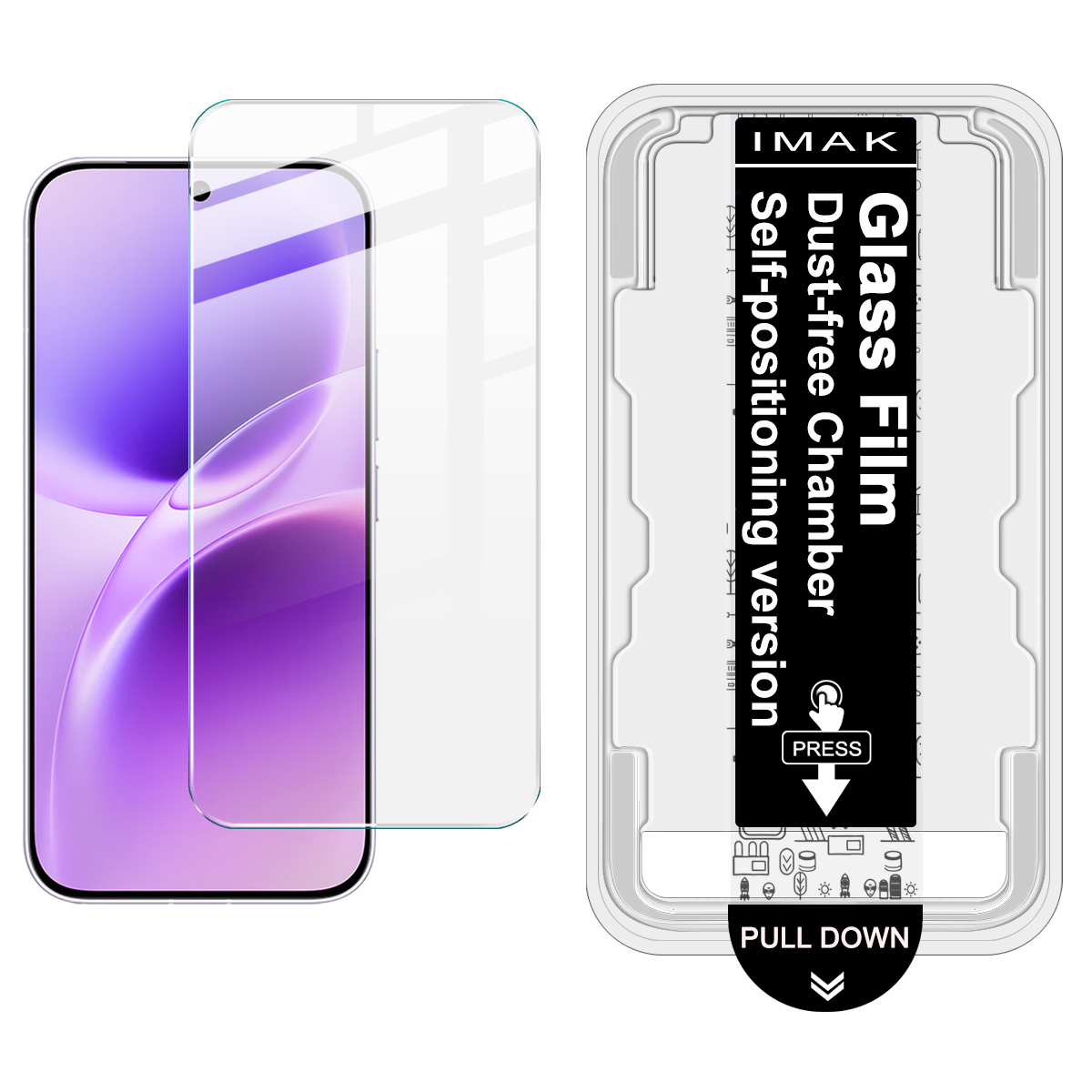 IMAK For vivo X300 FE 5G / S50 Pro mini 5G Tempered Glass Screen Protector with Dust-free Installation Tool (Fingerprint Unlock) (Not Complete Coverag